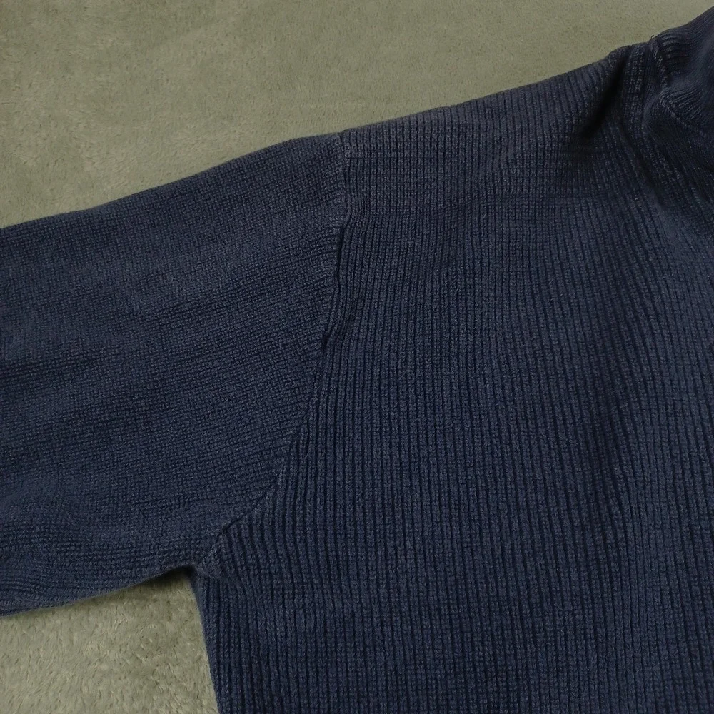 Vintage LL Bean Sweater Mens XLT Blue Knit Outdoor Henley‎ Neck Pullover